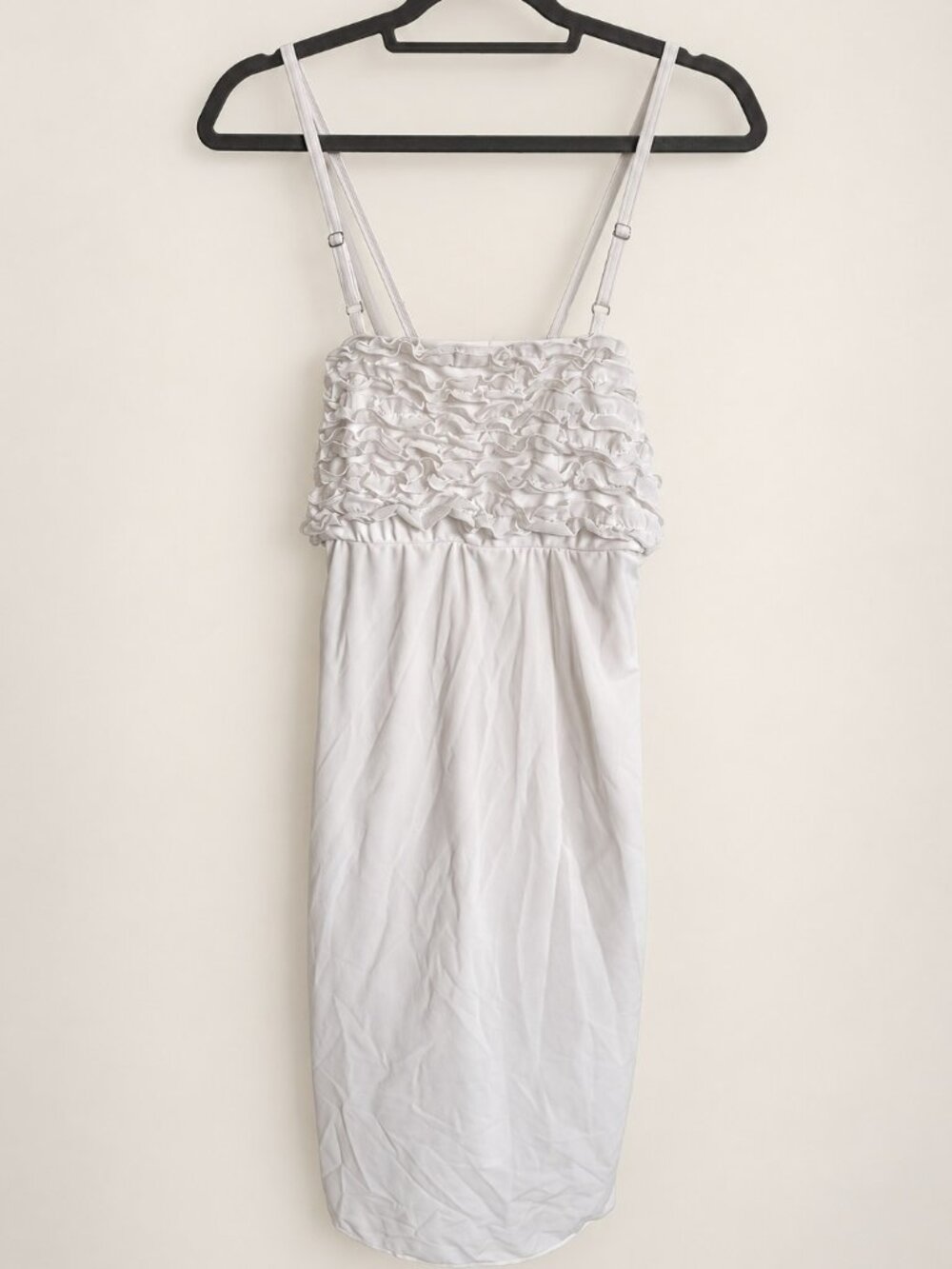 White Ruffled Double Strap Open Back Midi Coverup